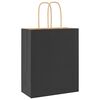 vidaXL Pungi de h&acirc;rtie 250 buc cu m&acirc;nere negre 18x8x22 cm
