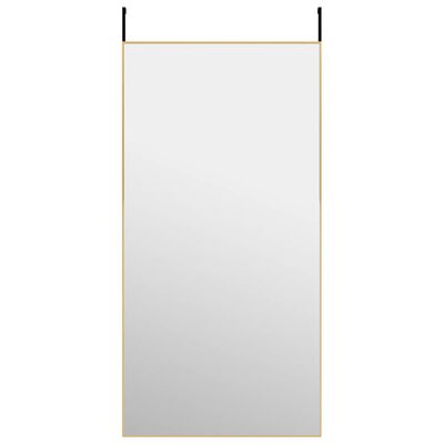 vidaXL Oglindă pentru ușă, auriu, 50x100 cm, sticlă și aluminiu