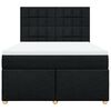 vidaXL Pat box spring cu saltea, negru, 140x190 cm, textil
