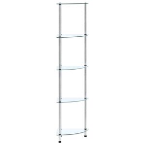vidaXL Raft cu 5 niveluri transparent, 30x30x130 cm, sticlă securizată