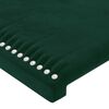 vidaXL Tăblie de pat cu LED, verde &icirc;nchis, 180x5x118/128 cm, catifea