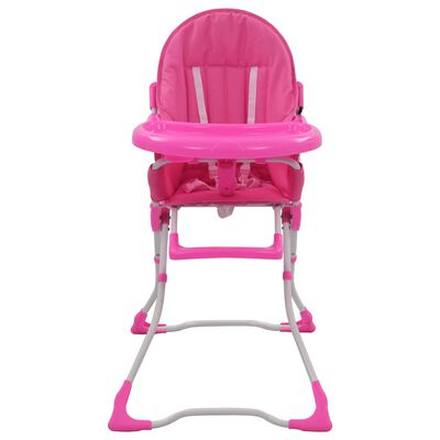 vidaXL Scaun de masă înalt pentru copii, roz și alb