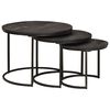 vidaXL Mese de Cafea Nesting 3 buc. Negru 54 x 54 x 40 cm