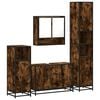 vidaXL Set de mobilier de baie 4 piese Lemn prelucrat de stejar afumat