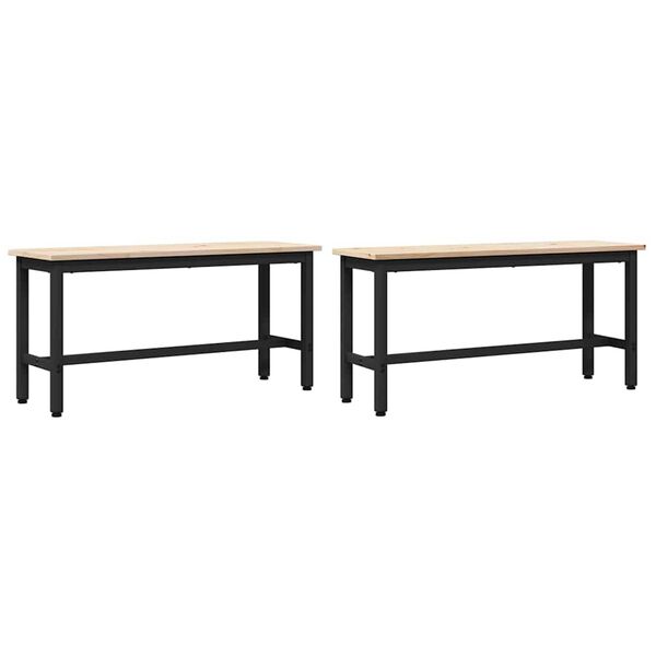vidaXL Bănci de dining 2 pcs natural 100 x 32,5 x 49 cm