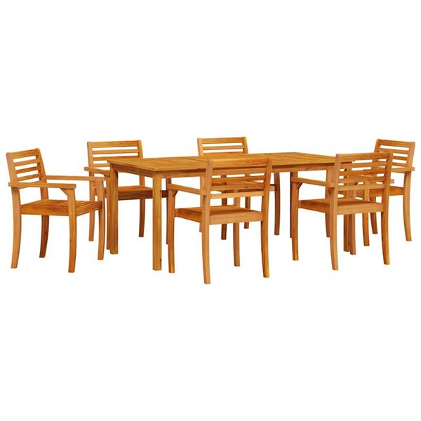 vidaXL Set de masă pentru grădină 7 pcs Maro Lemn Solid de Acacia