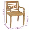 vidaXL Scaune Batavia cu perne, 4 buc., lemn masiv de tec