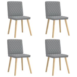 vidaXL Scaune de bucătărie pivotante, 4 buc., gri deschis, textil