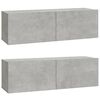 vidaXL Dulapuri TV perete 2 buc. gri beton 100x30x30 cm lemn compozit
