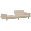 vidaXL Canapea extensibilă cu 2 locuri, crem, microfibră