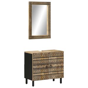 vidaXL Set mobilier de baie, 2 piese, lemn masiv de mango