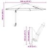 vidaXL Parasol de Grădină Manual Negru și negru 248 x 248 x 148 cm