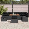vidaXL Set de canapele pentru grădină 8 pcs Negru poliratan