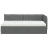vidaXL Cadru de pat colțar cu saltea cu headboard 2 pcs Gri Catifea