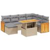 vidaXL Set canapele de grădină, 8 piese, cu perne, bej, poliratan