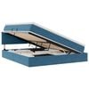 vidaXL Pat cu storage cu saltea Albastru &icirc;nchis 160 x 200 cm Catifea