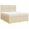 vidaXL Pat box spring cu saltea, crem, 200x200 cm, textil