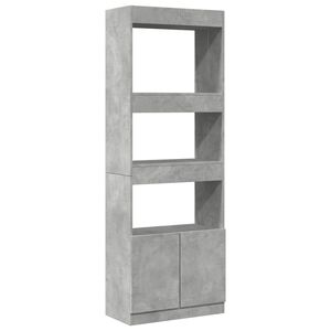 vidaXL Dulap &icirc;nalt, gri beton, 63x33x180 cm, lemn prelucrat