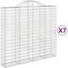 vidaXL Coșuri gabion arcuite 7 buc, 200x50x180/200 cm, fier galvanizat
