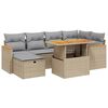 vidaXL Set canapele de grădină, 7 piese, cu perne, bej, poliratan