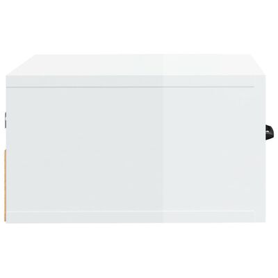 vidaXL Noptieră de perete, alb extralucios, 35x35x20 cm