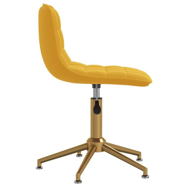 vidaXL Scaune de bucătărie pivotante 4 buc. catifea galben muștar