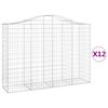 vidaXL Coșuri gabion arcuite 12 buc, 200x50x140/160cm, fier galvanizat