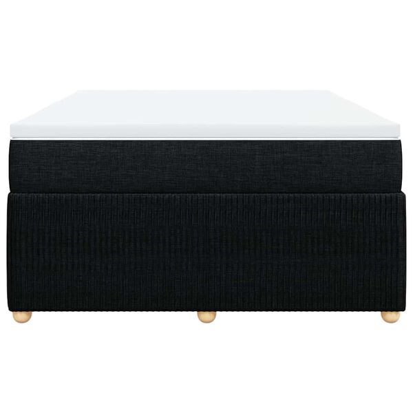 vidaXL Pat box spring cu saltea, negru, 160x200 cm, textil