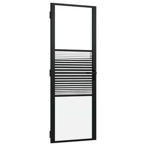 vidaXL Ușă de sticlă 76 x 3,5 x 201,5 cm Aluminiu Negru