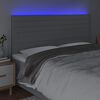 vidaXL Tăblie de pat cu LED, gri deschis, 180x5x118/128 cm, textil