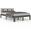 vidaXL Cadru de pat King Size, gri, 150x200 cm, lemn masiv