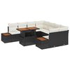 vidaXL Set de canapele pentru grădină 9 buc. Negru Rattan poli