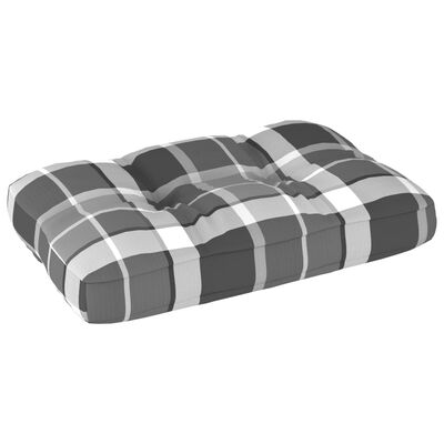 vidaXL Pernă pentru canapea din paleți, gri carouri, 60 x 40 x 12 cm