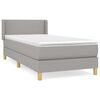 vidaXL Pat box spring cu saltea, gri deschis, 100x200 cm, textil