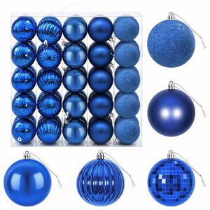 vidaXL Set de globuri de Crăciun 50 buc. albastru 8 cm Polistiren