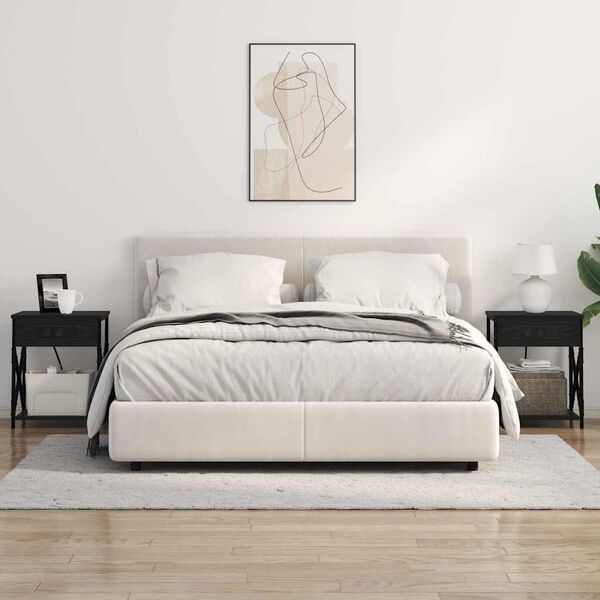 vidaXL Dulap de noapte Stejar Negru 41 x 31 x 51 cm Lemn compozit