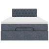 vidaXL Pat otoman cu saltea și LED-uri, gri &icirc;nchis, 120x190cm, catifea