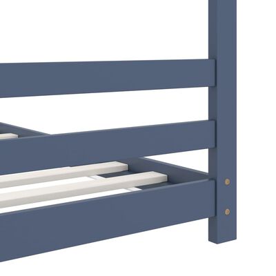 vidaXL Cadru de pat pentru copii, gri, 70 x 140 cm, lemn masiv de pin