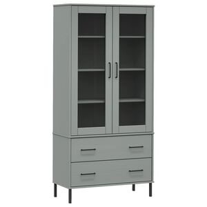 vidaXL Bibliotecă cu picioare metalice OSLO, gri, 85x35x172,5 cm lemn
