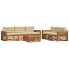 vidaXL Set de canapele de exterior 6 buc. Natural și Bej