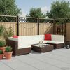 vidaXL Set mobilier de grădină cu perne, 7 piese, maro, poliratan
