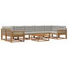 vidaXL Set de canapele de exterior 8 buc. Natural și Gri deschis