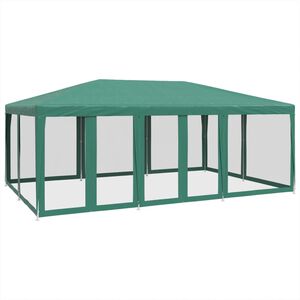 vidaXL Cort de petrecere cu 10 pereți din plasă, verde, 6x4 m, HDPE