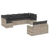 vidaXL Set canapele de grădină cu perne, 9 piese gri deschis poliratan