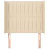 vidaXL Tăblie de pat cu aripioare, crem, 103x16x118/128 cm, textil