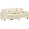 vidaXL Canapea cu 3 locuri, crem, 180 cm, piele ecologică