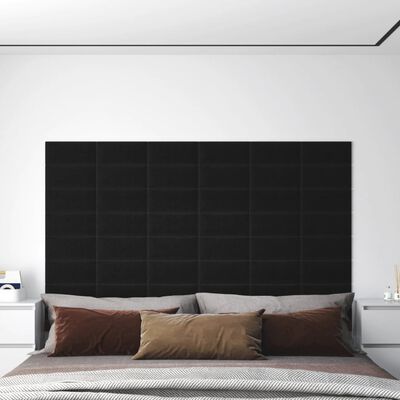 vidaXL Panouri de perete 12 buc. negru 30x15 cm textil 0,54 m²