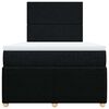 vidaXL Pat box spring cu saltea, negru, 120x200 cm, textil