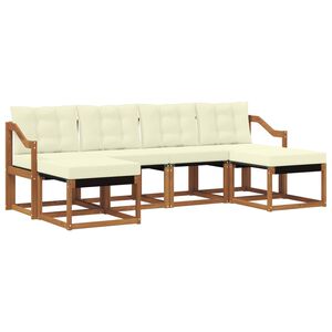vidaXL Set de canapele de exterior cu pernă 6 pcs Natural și Crem