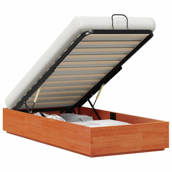 vidaXL Cadru de pat otoman Maro Ceară 80 x 200 cm Lemn masiv de pin